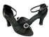 C1671B Black Satin & Stone with 2.5" heel in photo