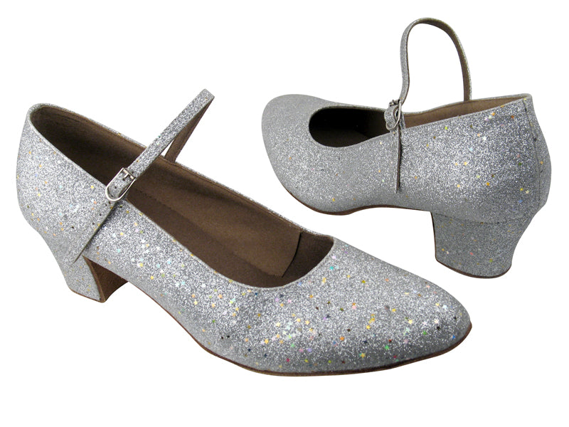 C1682 BH6 Silver Glitter with 1.6" Medium heel in the photo