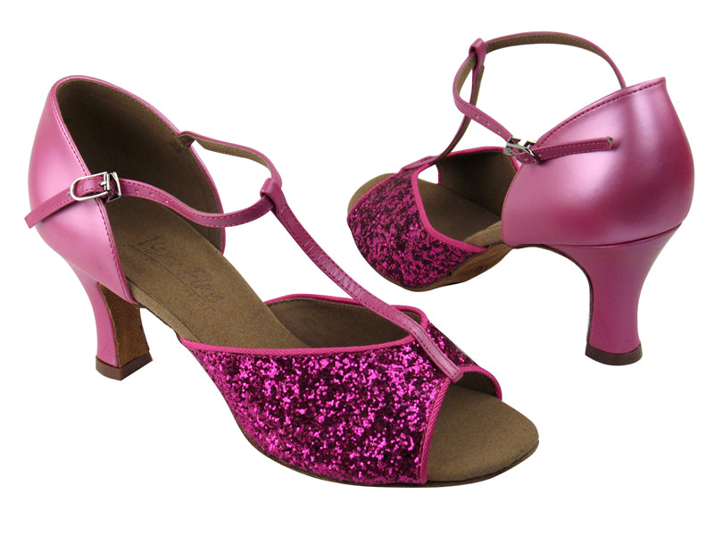 C5004 BH1 Rose Sparkle_BB8 Rose Leather with 2.5" heel in the photo