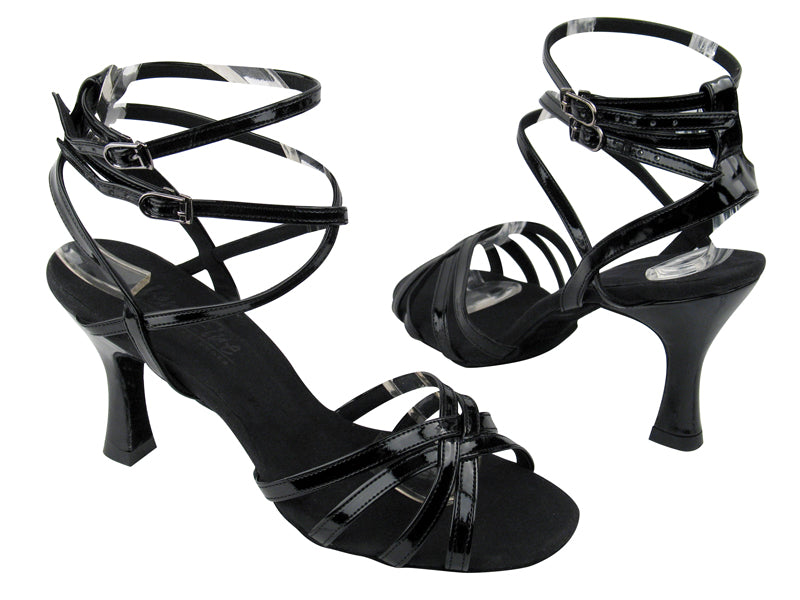 C5009 BA60 Black Patent with 3" Flare heel in the photo