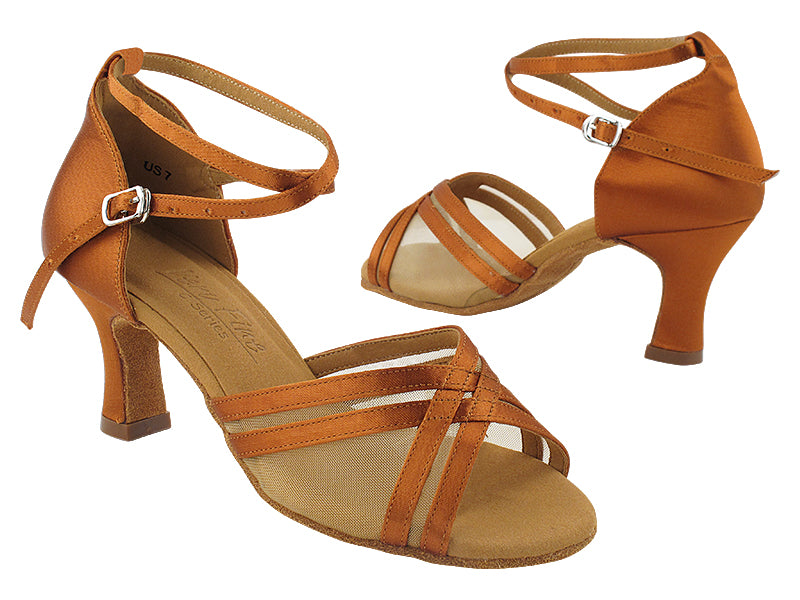 C5017 Copper Tan Satin & Mesh