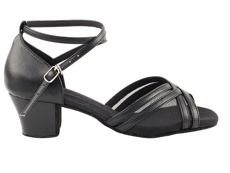 C5017 Black Leather with 1.6" Medium Heel in the photo