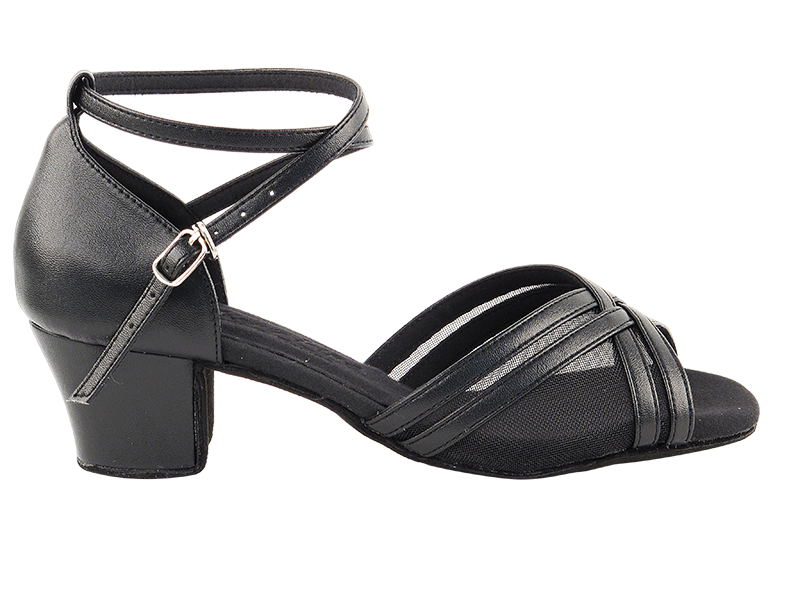 C5017 Black Leather with 1.6" Medium Heel in the photo