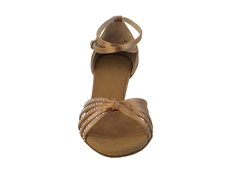 C6005CC 211 Tan Satin with 2" Slim Cuban Heel (MTXZ) in the photo