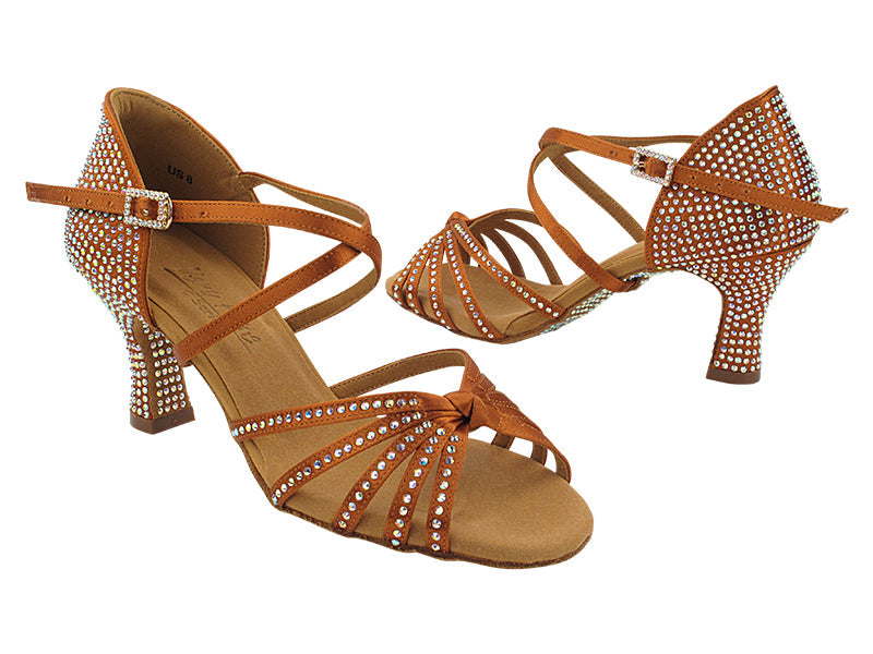 C6005XCC Copper Tan Satin with 2.5" Spool Heel (PG) in the photo