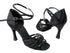S92341 (C6005F&S92313B) BF16 Black Sparkle (H) & BD12 Black Satin with 3.5" Flare heel in the photo