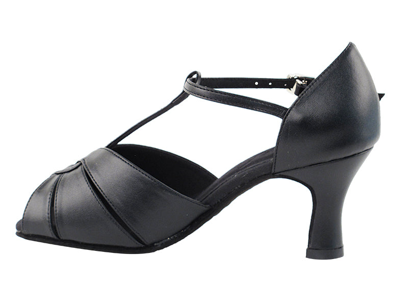 C6006 Black Leather with 2.5" Heel in the photo