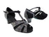 C6006CC Black Satin with 1.2" Cuban Heel in the photo