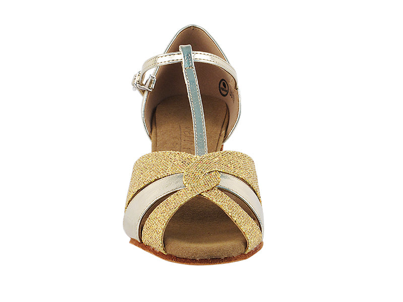 C6006 Soft Gold_Gold Scale with 1.6" Medium Heel in the photo