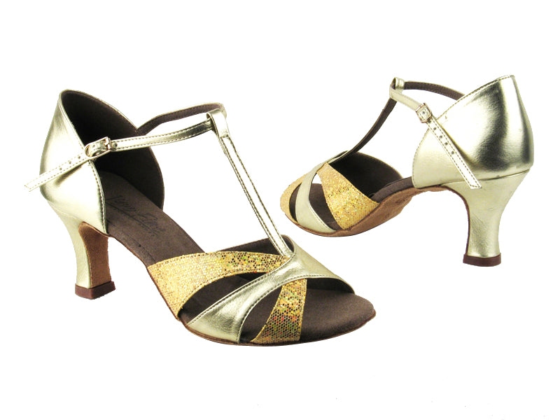 C6016 BA31 Gold Leather_BF29 Gold Scale 2.5" heel in the photo