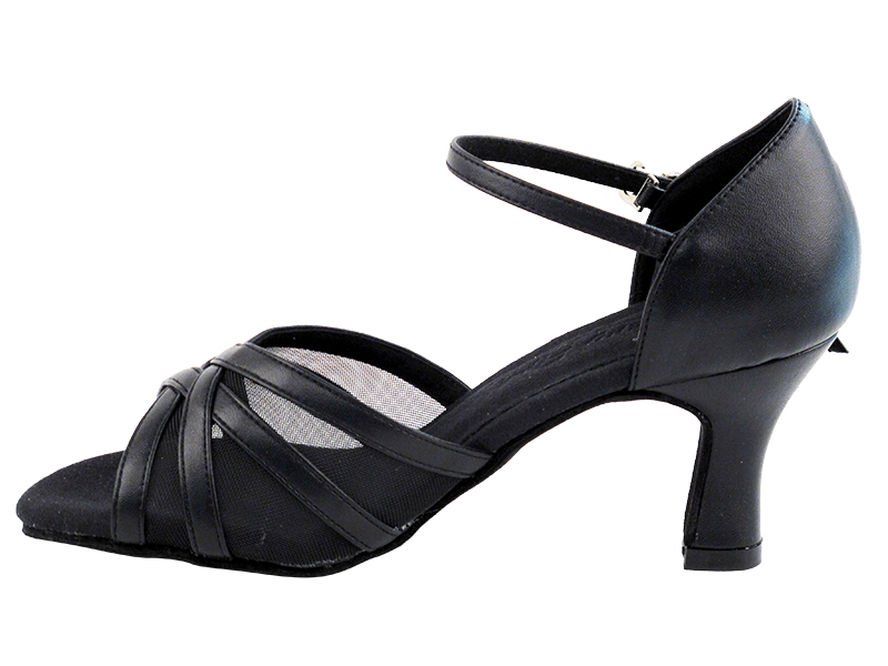 C6027 Black Leather with 2.5" Heel in the photo