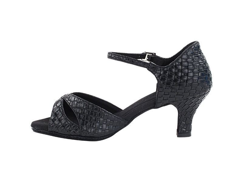 C6029 282 Black Weave PU with 2.5" Heel (2040) in the photo