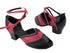 C6035 Black Leather_Red Leather with 1.6" Medium heel in the photo