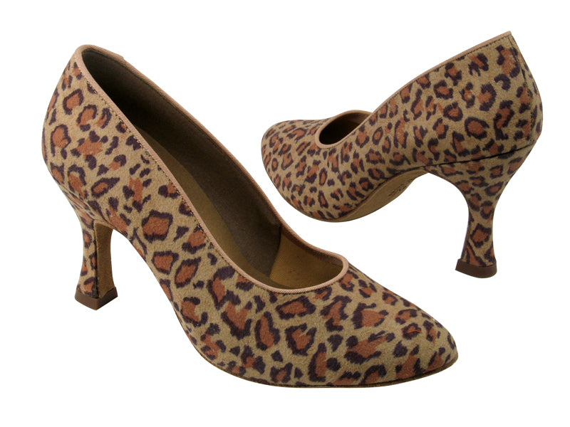 C6901 BD41 Leopard Satin with 3" heel in the photo
