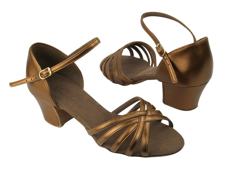 C802 BA45 Dark Tan Gold Leather with 1.6" Medium heel in the photo