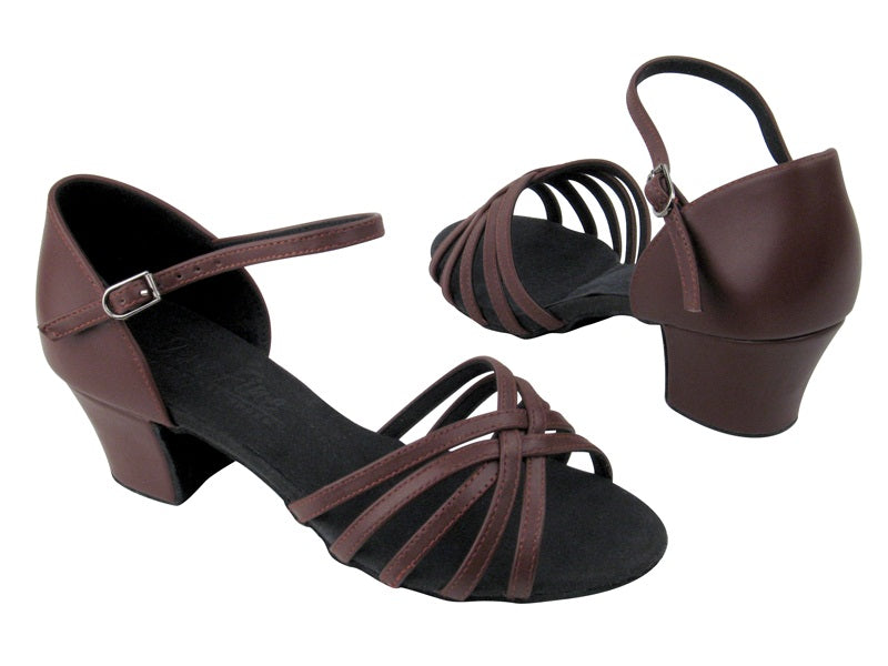 C802 BE16 Coffee Calfskin with 1.6" Medium heel in the photo