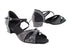 C803CC Black Satin_X-Strap Arch with 1.5" Heel (NTD) in the photo