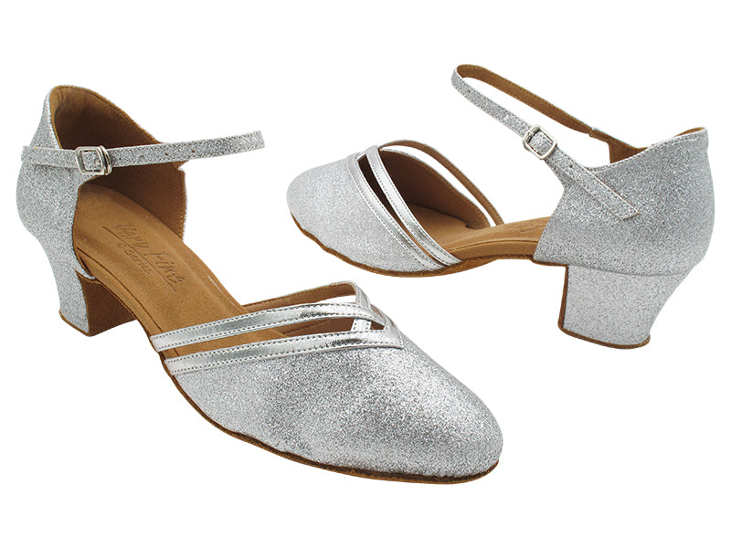 C8881 10 Silver Stardust_Shinny Silver Leather Trim with 1.5" Medium Heel (NTD) in the photo