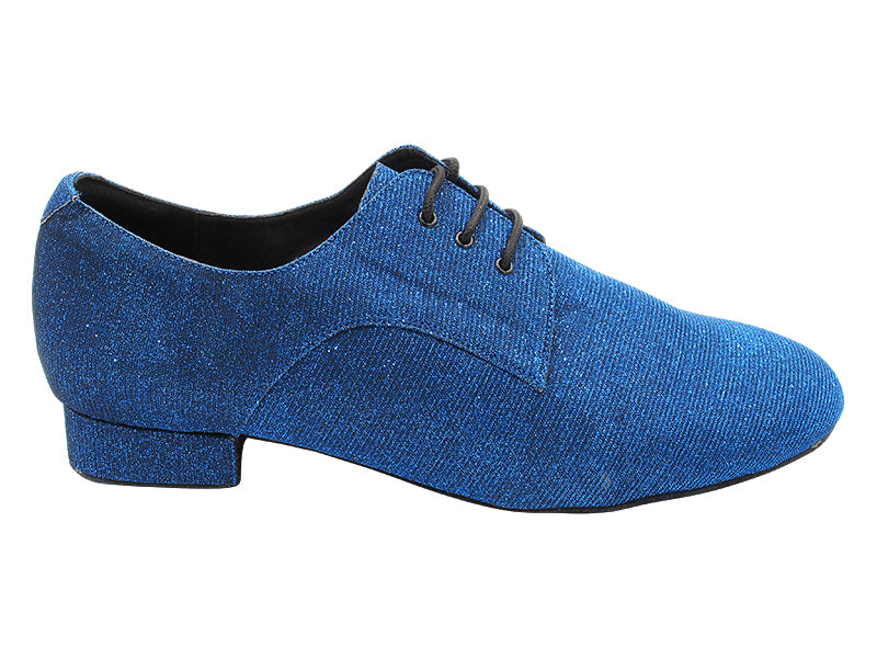 C916103 Glitter Dark Blue Satin with 1" Standard Heel in the photo