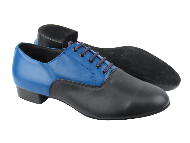 C919101 BB1 Black Leather_BE15 Gem Blue Leather with 1" Heel in the photo