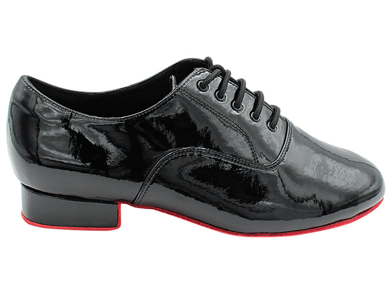 C919101 Black Patent with Red Suede Sole with 1" heel in the photo