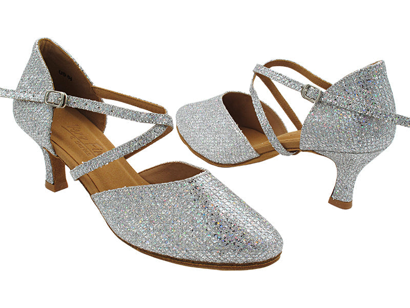 C9691 Silver Sparklenet with 2.5" Flare Heel (8012) in the photo