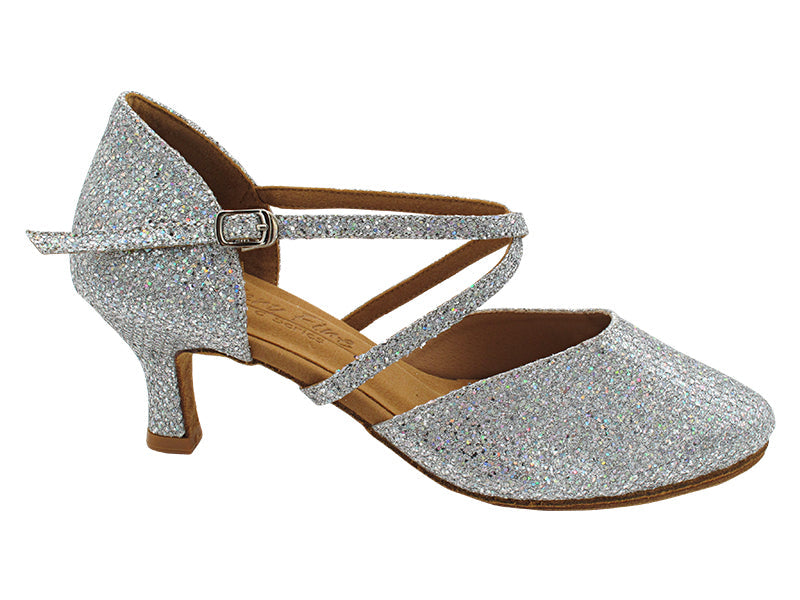 C9691 Silver Sparklenet with 2.5" Flare Heel (8012) in the photo
