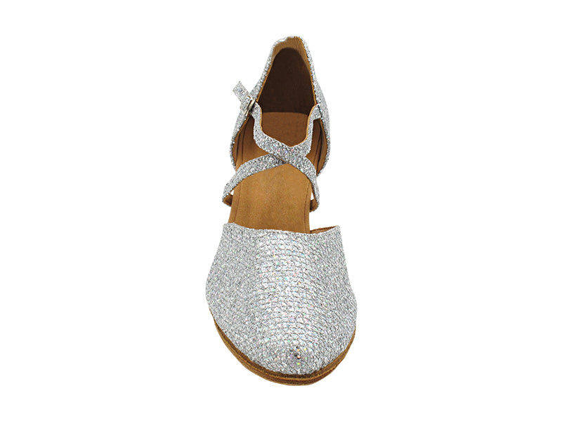 C9691 Silver Sparklenet with 2.5" Flare Heel (8012) in the photo