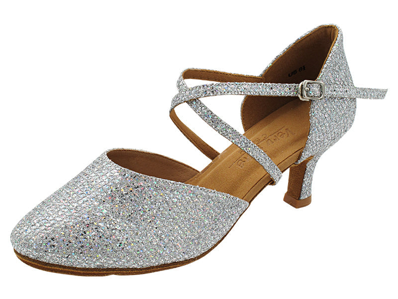 C9691 Silver Sparklenet with 2.5" Flare Heel (8012) in the photo