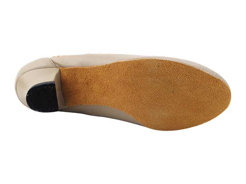 CD1108 Beige Leather with 2 INCH MEDIUM HEEL (3G09) in the photo