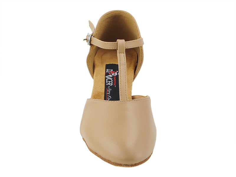 CD1113 Beige Brown Leather with 1.5" Thick Cuban Heel (3G09) in the photo