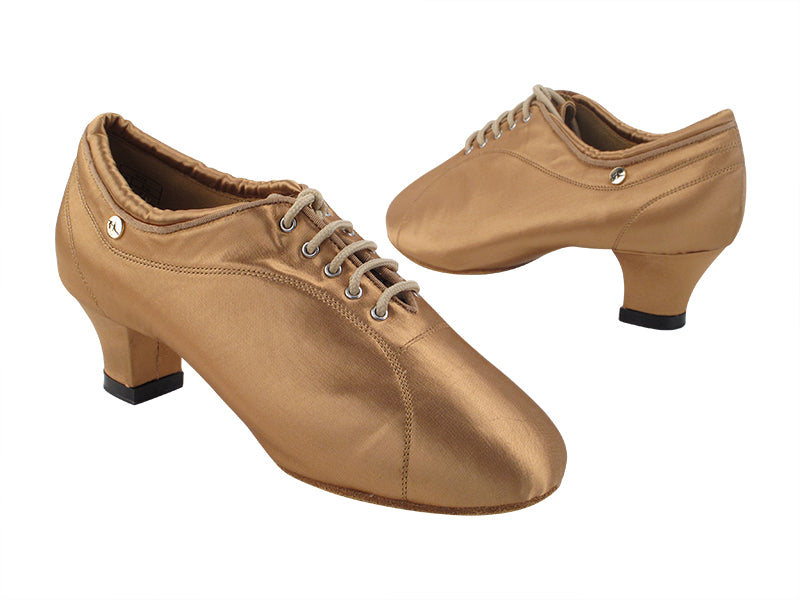 CD1116 Tan Satin with 1.5" Thick Cuban Heel (3G09) in the photo
