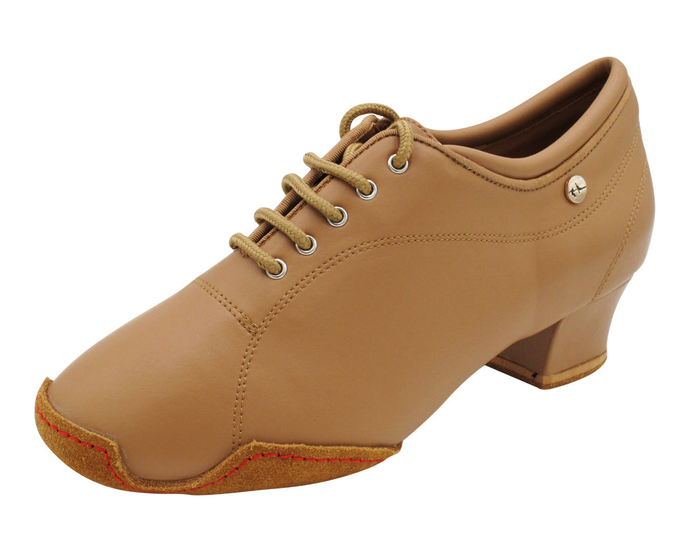 CD1121 Split Sole Beige Brown Leather with 1.5" Medium Heel (NTD) in the photo
