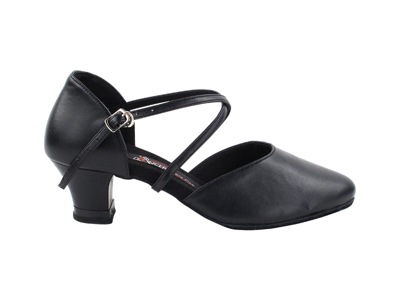 CD1123DB Black Leather with 2" Medium Heel in the photo