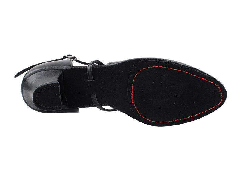 CD1123DB Black Leather with 2" Medium Heel in the photo