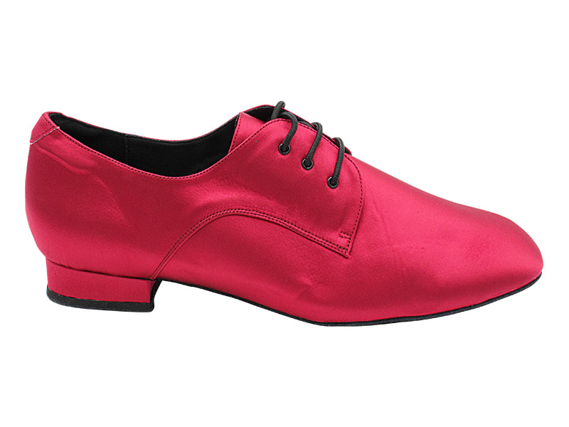 CD1418 122 Burgundy Satin with Men 1" Standard Heel in the photo