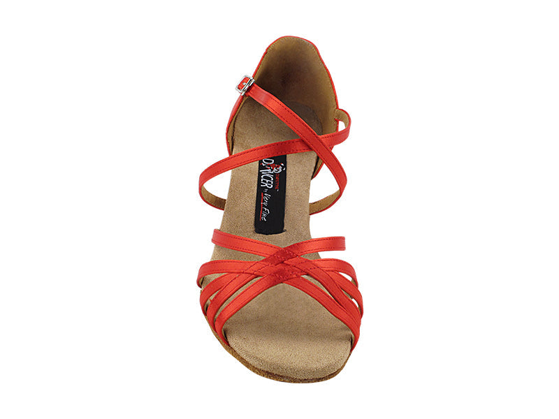 CD2001 118 Red Satin with 2.5" Flare Heel (8012) in the photo