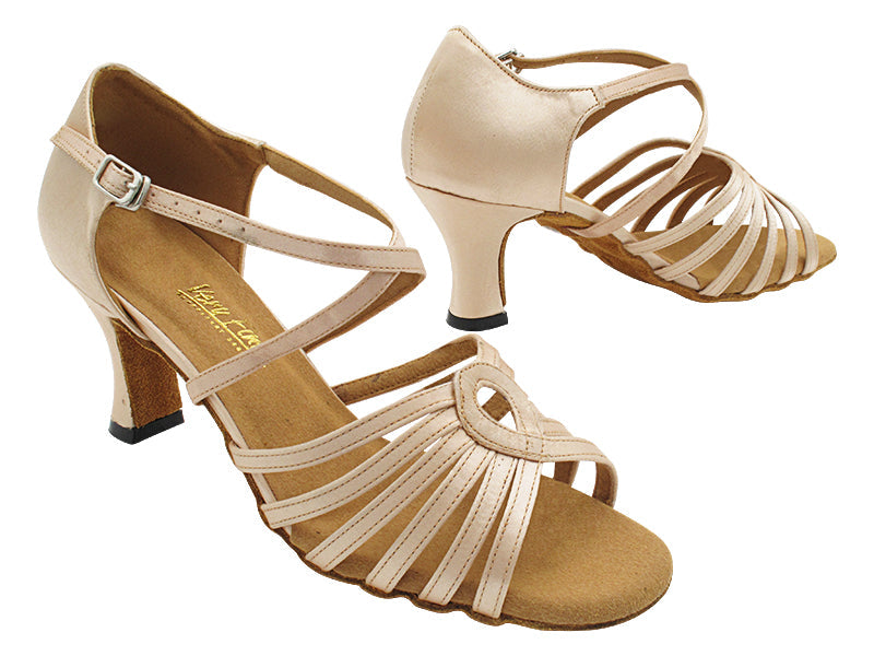 2017LEDSS 123 Flesh Satin with 2.5" Spool Heel (PG) in the photo