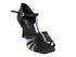 CD2050 Black Satin with 3" Flare heel in the photo