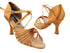 CD2078 Dark Tan Satin with 3" Flare heel in the photo