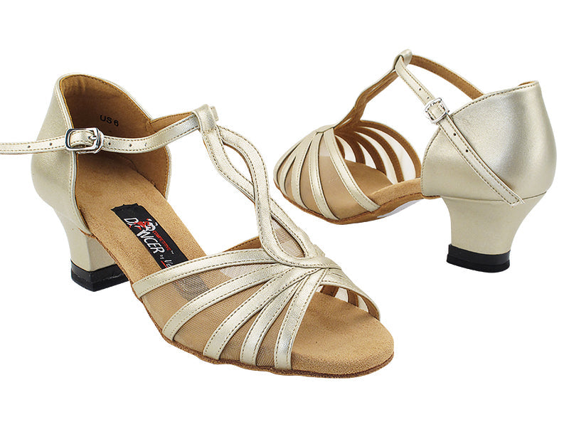 CD2806_S1016 306 Light Gold Leather_Flesh Mesh with 1.5" Thick Cuban Heel (3G09)  in the photo