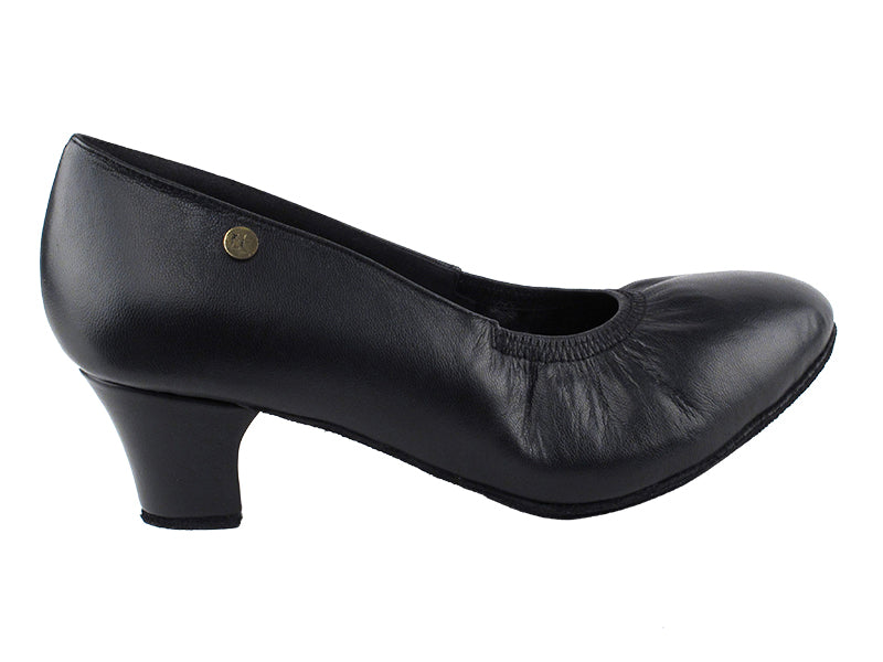 CD5013DB Black Leather with 2" Medium Heel in the photo