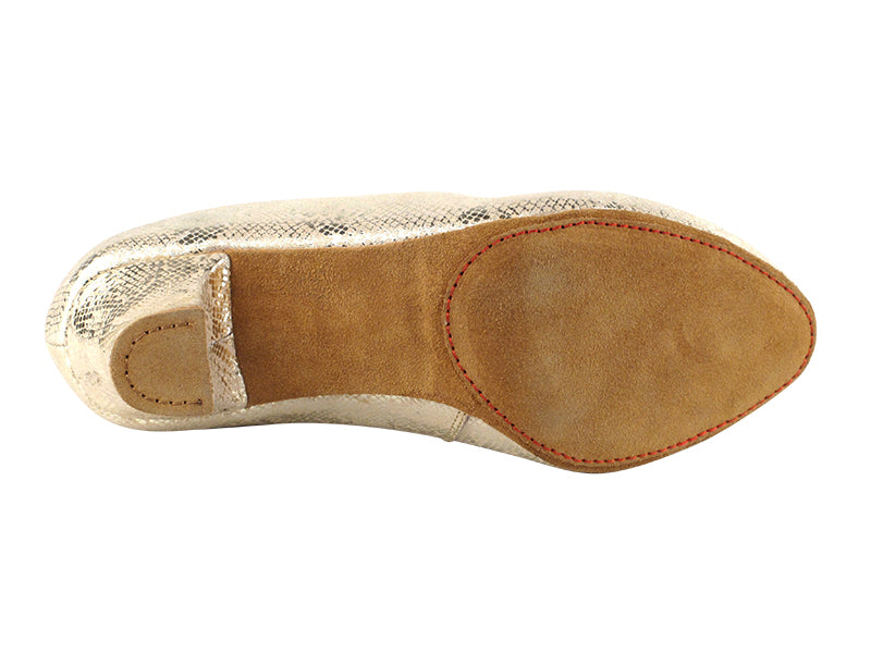 CD5013DB Gold Leather with 2" Medium Heel in the photo