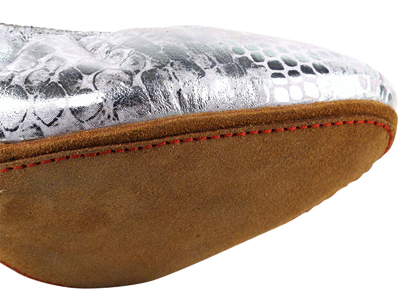 CD5013DB Silver Leather with 2" Medium Heel in the photo