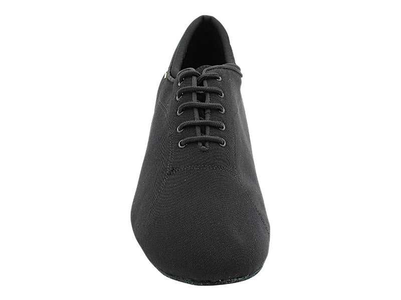 CD9316 235 Black Spandex with Men 1.5" Latin Heel in the photo