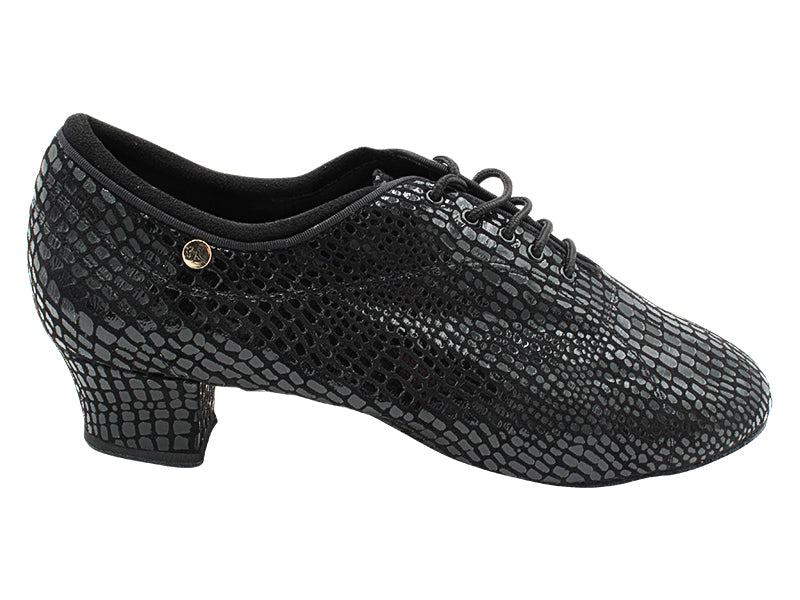 CD9316 269 Black Snake Velvet with Men 1.5" Latin Heel in the photo