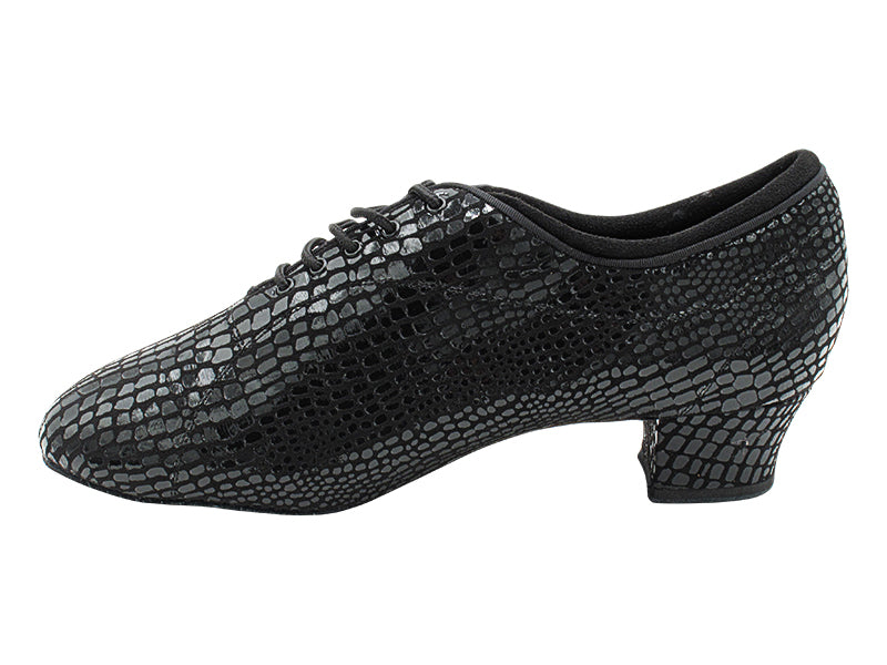 CD9316 269 Black Snake Velvet with Men 1.5" Latin Heel in the photo