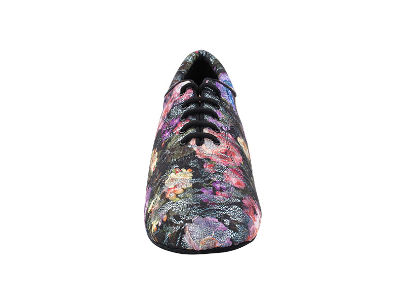 CD9316 197 Flower Glitter Satin with Men 1.5" Latin Heel in the photo
