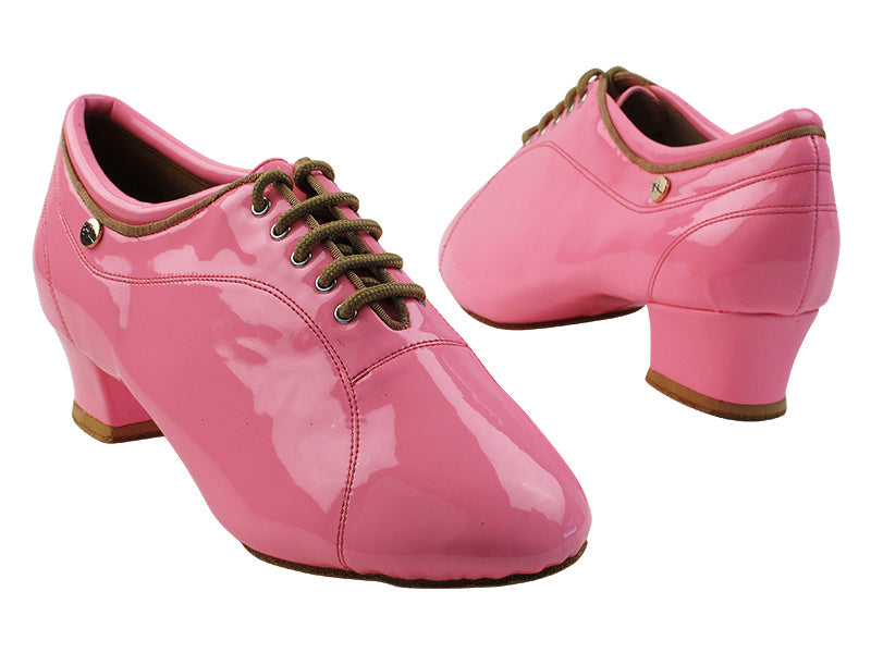 CD9316 225 Fluorescent Pink Patent with Men 1.5" Latin Heel in the photo