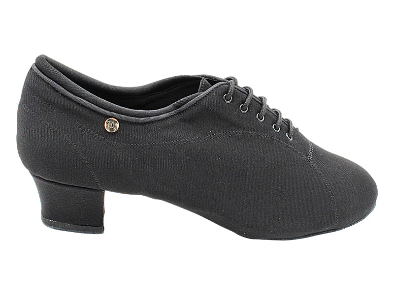CD9316 Black Spandex with Men 1.5" Latin Heel in the photo